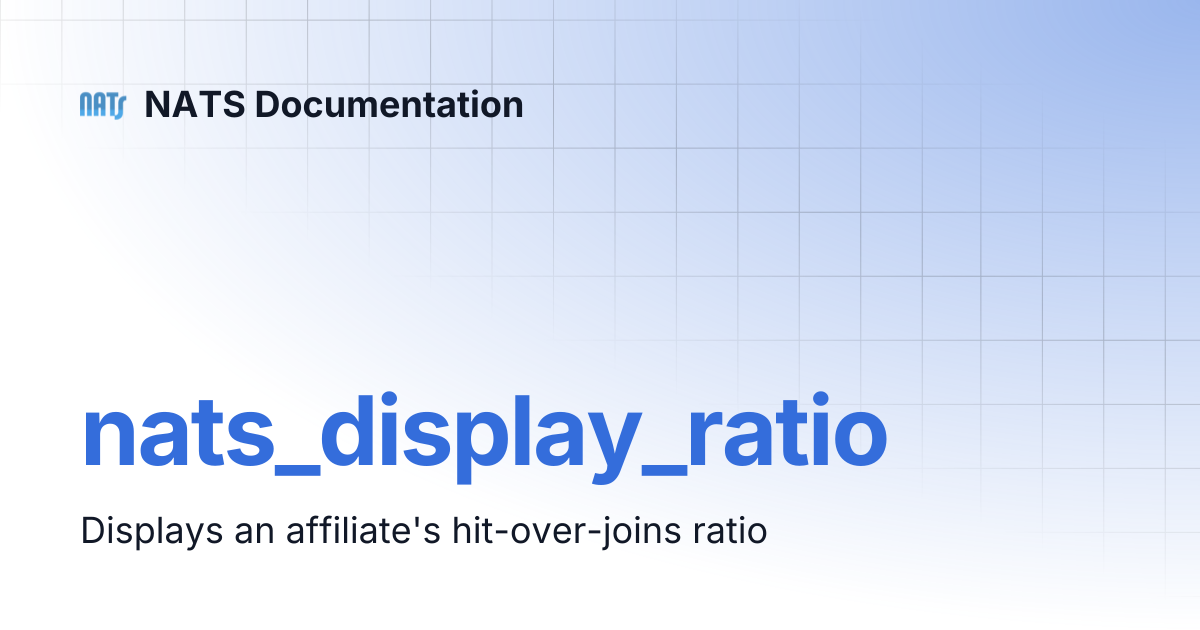 nats_display_ratio | NATS Documentation