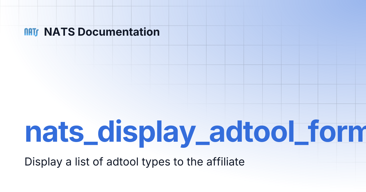 nats_display_adtool_form | NATS Documentation