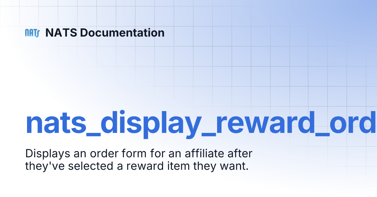 nats_display_reward_order | NATS Documentation