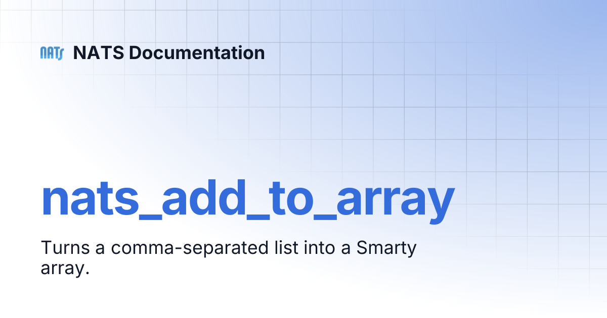 nats_add_to_array | NATS Documentation