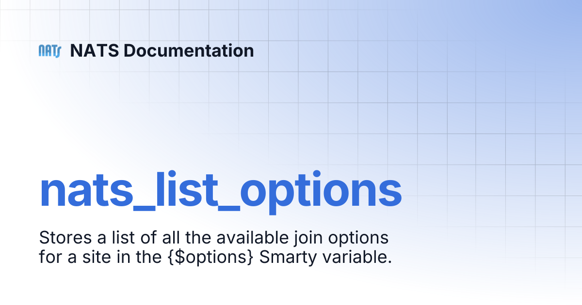 nats_list_options | NATS Documentation