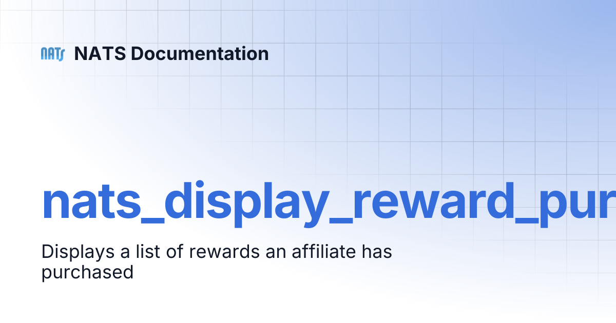 nats_display_reward_purchases | NATS Documentation