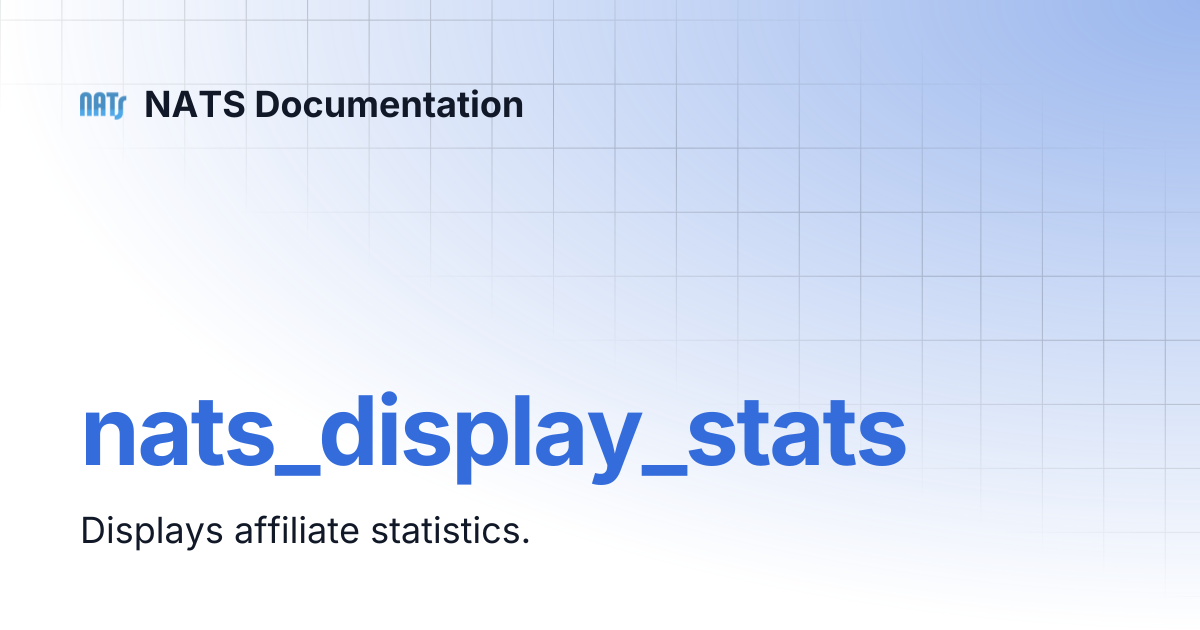 nats_display_stats | NATS Documentation
